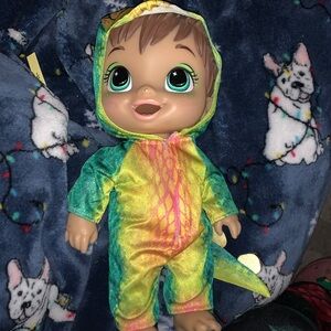 Colorful Dinosaur Onesie Doll